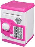 Qwifyu Piggy Bank for Boys Girls,Kids Safe Money Bank for 4 5 6 7 8 9 10 Year Old Girl Boy Birthday Gift,Electronic Password Money Saving Box ATM Safe Bank Toys for Kid (Pink)