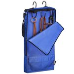 Harrison Howard Bridle/Halter Bag with 3 Prong Tack Rack Sturdy Waterproof Fabric Horse Tack Carry Bag-Blue