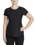 Kirkland Signature Ladies' Active V-Neck Textured Tee, Black, M