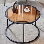 SAYGOER Glass Coffee Table Round Mo
