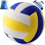 Spolife Soft Touch Volleyball Official Size 5 Indoor Outdoor Beach Gym Game ball Synthetic Leather with Air Pump and Extension Tube,Pump Needle,Ball Backpack