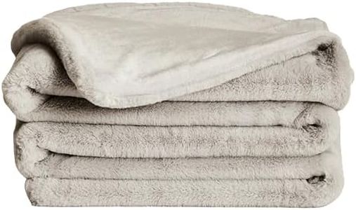 UnHide Lil’ Marsh - Faux Fur Blanket - Durable, Lightweight, Extra Soft Blanket - Machine Washable - Add a Layer of Softness to Any Bed, Couch, or Reading Chair - Greige, Medium (60" x 80")