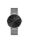 Daniel Wellington Stainless Steel Classic 40 Sterling Black Dial Men Analogue Watch, Silver Band