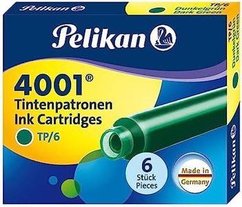 Pelikan 4001 TP/6 Ink Cartridges for Fountain Pens, Dark Green, 0.8ml, 6 Pack (300087)