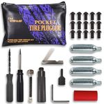 Stop & Go 1001 28 Piece Tubeless Tire Pocket Plugger Repair Kit & CO2 for Punctures and Flats on Motorcycle, ATV, & Utility Vehicle (15 Mushroom Plugs)