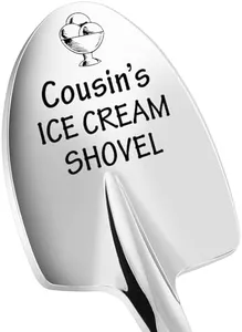 Cousin Gifts for Women, Birthday Gifts for Cousin Female Long Distance Friendship Gifts Engraved Spoon -Cousin's Ice Cream Shovel