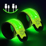 Flintronic 2 Packs Light Up Armband LED Slap Safety Armband for Kids Night Walking, LED Luminous Armband Magic Strap for Running, Cycling, Jogging, etc. (Yellow)