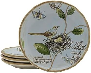 Fitz and Floyd Toulouse Accent Salad Plates, Set of 4, 9-Inch, Blue