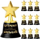 Fumete 10 Pcs 5 Inch Plastic Gold Trophy Award Thank You for Being Awesome Star Thumbs up Award Trophies Bulk Golden Trophies for Halloween Party Employee Teacher (Star Performer)