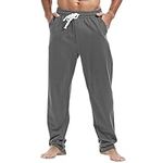 MakingDa Mens Joggers Sweatpants Cotton Gym Yoga Trousers Classic Open Hem Tracksuit Pants Jogging Work Sports Summer Beach,Darkgrey XL