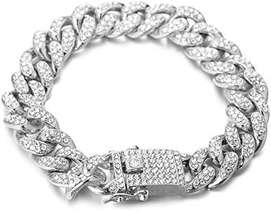 HALUKAKAH Catena D'oro per Uomo,Catena a Cubana da 13MM Iced out Finitura in Oro Bianco Platino Braccialetto 20cm,pieno Cz Diamantate Punte Set,con Confezione GRGALO