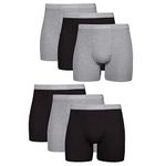 Hanes Boxer Briefs, Cool Dri Moisture-Wicking Underwear, Cotton No-Ride-up for Men, Multi-Packs Available, 6 Pack - Black/Gray, Medium