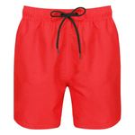 Reebok Mens Swim Trunks in Red, Polyester Quick Dry Adult Shorts Swimwear with Draw String and Elasticated Waistband