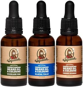 Dr. Squatch Conditioning Beard Oil & Cologne for Men (1 fl oz, 3-Pack) | Men’s Cologne, Gifts for Men, Moisturizing & Nourishing (Fireside Bourbon, Glacial Falls, Woodland Pine)