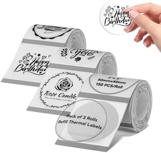 3 Rolls Round Clear Labels for NIIMBOT B1 B21 B3S K3 Label Maker, 2'' x 2'' (50x50mm) Printer Labels, Food Labels for Jars, Personalized Editable Labels for Home/School/Office