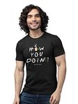 The Souled Store F.R.I.E.N.D.S: How You Doin Mens and Boys Graphic Printed Cotton T-Shirts Black