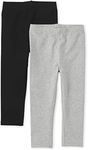 The Children's Place Baby Girls Leggings 2 Pack, Black/Smoke Gray 2-Pack, 6-9 Months