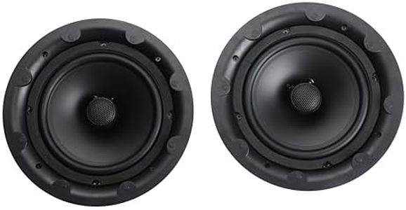 Diinpaul in Ceiling Speakers 8 Inch, Ceiling and in Wall Speakers with Magnetic Cover and Low Profile Design, Ideal for Kitchen, Bedroom, Living Room or Outdoor Covered Porch, Pair