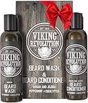 Viking Revolution - Beard Shampoo And Conditioner - Natural Beard Wash & Beard Conditioner With Argan & Jojoba Oils - Softens & Strengthens - Gifts For Men - Peppermint & Eucalyptus - 2 x 150 ml