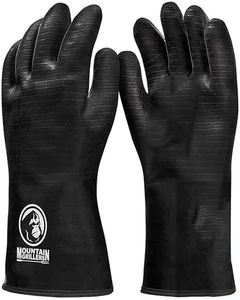 Mountain Grillers Extreme Heat Resistant Gloves for Grill BBQ High Temperature Fire Pit Gloves Barbecue Cooking, Smoker, Oven, Fryer, Grilling Waterproof, Fireproof Oil Resistant Neoprene Coating 14in