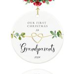 First Christmas as Grandparents 2024, New Grandparents Ornament 2024, First Time Grandparents Gifts, 2.9" Ceramic New Grandparents Christmas Ornament 2024