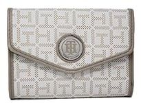 Tommy Hilfiger Women Coated Canvas Logo Print Small Wallet Clutch Bag, White, One Size, Wallet