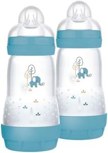 MAM Biberon Easy Start Anticoliche, Set di 2 Biberon per Bambini di 2-4 Mesi, 260 ml con Tettarella Flusso 2 per 2+ mesi in Silicone SkinSoft, Bio-circolare, Azzurro