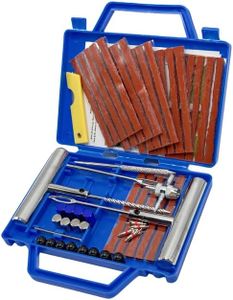 TONZACK kit de reparación de neumáticos de automóviles (58 piezas),Kit de reparación de neumáticos desinflados, neumático pinchado Meche para automóviles, motocicletas, camiones, ATV