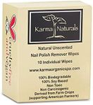 Karma Unscented Nail Polish Remover Wipes; Non-Toxic, Vegan, Cruelty-Free – Pack of 10