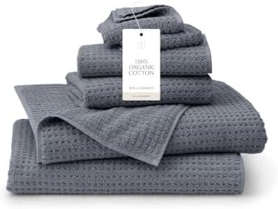 BOLL & BRANCH Turkish Waffle Bath Sheet Set - Mineral - 6 Piece - Includes 2 Bath Sheets, 2 Hand Towels & 2 Washcloths - 100% Organic Turkish Cotton - Ultra Soft & Luxurious - Quick Dry