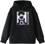 Bioworld My Hero Academia Deku With Logo Boy's Black Sweatshirt-Large