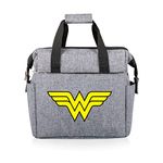 PICNIC TIME DC Comics Wonder Woman On The Go Lunch Bag, Soft Cooler Lunch Box, Insulated Lunch Bag, (Heathered Gray)