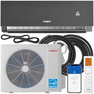 TOSOT 24,000 BTU 24.0 SEER2, ENERGY STAR Mini-Split Air Conditioner and Heating System, Wifi-Enabled Ductless Inverter AC Unit with, Supports ERV System Add-On, 208-230V, Aoraki Series, Black