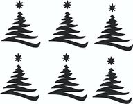 12x Christmas Vinyl Decal Sticker Wine Bottle Mug Window Gift Zig Zag Tree Ch 03 (Red)