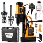 melver Magnetic Drill Press Machine MV-28RE High Power 1800W, 230V Industrial Steel Mag Drill, Reverse Rotation, Drilling up to 80mm Tapping up to M18, Weldon Shank 19 mm, MT3, Accessory Kit Set 2