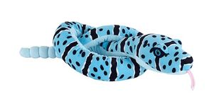 Wild Republic Snakes Eco Blue Rock Rattle, Stuffed Animal, 54 Inches, Plush Toy, Fill is Spun Recycled Water Bottles, Eco Friendly