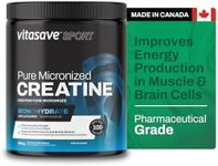 Vitasave Micronized Creatine Monohydrate Powder – 100% Pure Creatine for Muscle Growth, Strength & Performance – Fast-Absorbing, Ultra-Fine & Unflavored – Vegan, Non-GMO – 100 Servings (500g, Made in Canada)