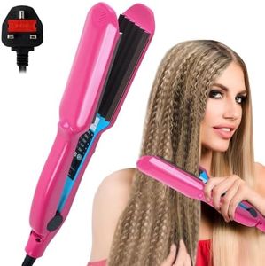 Rppiup Hair Crimper for Women and Girls, Security Upgrade Hair Waver with 5 Heat Setting, Professional Volumizing Crimping Iron for Fluffy Style, 30s Rapid Heating H air Crimpers for Fluffy Corn