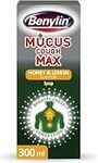 Benylin Mucus Cough Max - Honey & Lemon Flavour – Helps Reduce Cough Intensity from Day 1 - Cough Medicine for Adults - 100 mg/5 ml Syrup, 300 ml (Pack of 1)