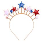 American Flag Headband 4th of July Star Hairband for Women Independence Day Patriotic Headpiece Costume Hair Accessory Party Favors (Glitter)