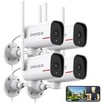 DEKCO 4Pack Home Security Cameras with 2K Color Night Vision, Pan Rotating 180° Wired Outdoor Security Cameras Support 24/7 Recording, 2.4&5G WiFi, AI Auto Tracking