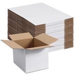 SPEPLA 40 Pack Small Shipping Boxes 8x6x6 Inches, White Corrugated Cardboard Mailing Boxes for Shipping Packing Small Business