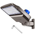 LEDMO 150W LED Parking Lot Lighting with Allen Wrench Led Shoebox Lights Adjustable with Dusk to Dawn Photocell Slip Fitter 5000K Commercial Outdoor Light IP65