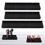 CNQLIS 4 x 9 Inch Metal Slatwall Shelves Hanging Slatwall Shelf Slatwall Accessories for Wall, Home Shoe Stores Boutiques Supplies,Black (10 Pack)