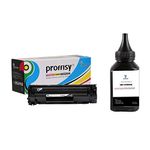 Proffisy Easy Refill 88A Toner Cartridge for HP 88A CC388A Toner Cartridge for HP Laserjet Printer M1136 MFP, M126nw MFP, P1007, P1108, P1106(1 Toner Cartridge with 1 Bottle 80 Grams 88A Toner Powder)