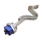 DERNORD 240V 5500W Immersion Ripple Foldback Brewing Water Tubular Heater Element with 1 Inch NPT Thread White