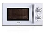 Cello 700W Microwave Oven with 20 Litre Capacity 5 Power levels and defrost function, White, Manual control, Clock kitchen timer One size, MM720CJ9