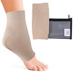 CRS Cross Achilles Heel Sleeve - Padded compression gel sleeve/sock for cushion & protection of Haglunds bump, tendonitis, and bursitis (One Size Fits Most)