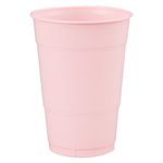 Creative Converting 28158081 Touch of Color Premium Plastic Cups, 16oz, Classic Pink, 20ct