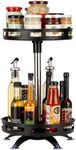 BELLE VOUS 2-Tier Spice Rack Organiser - Rotating Spice Storage Carousel/Lazy Susan Spice Rack - Metal Revolving & Spinning Spice Rack for Kitchen